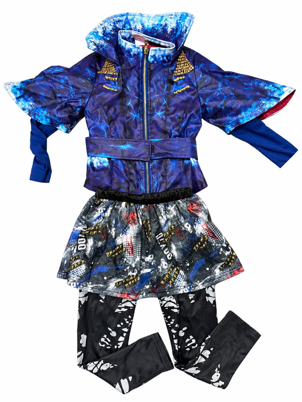 Disney Store Descendants Evie Deluxe Costume Girls 5/6 Jacket Skirt Leggings